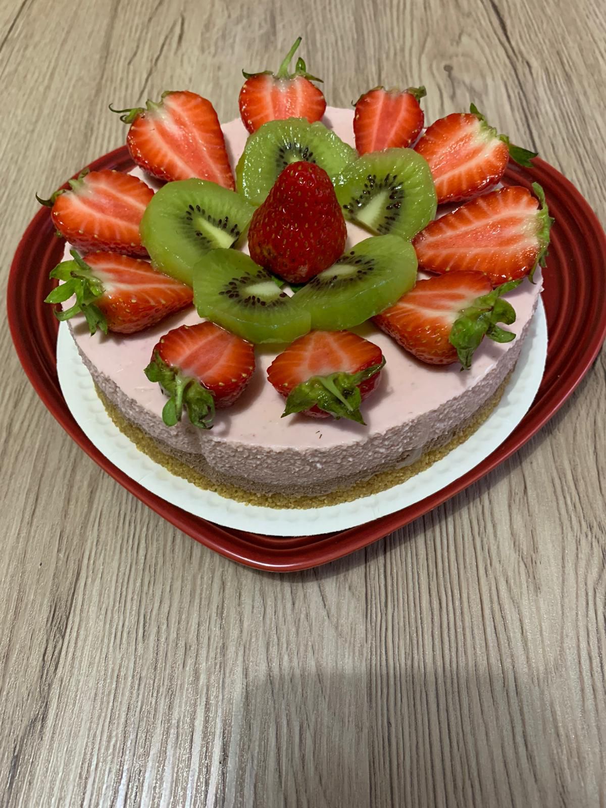 6" Strawberry Yogurt Cake with Mixed Fruit